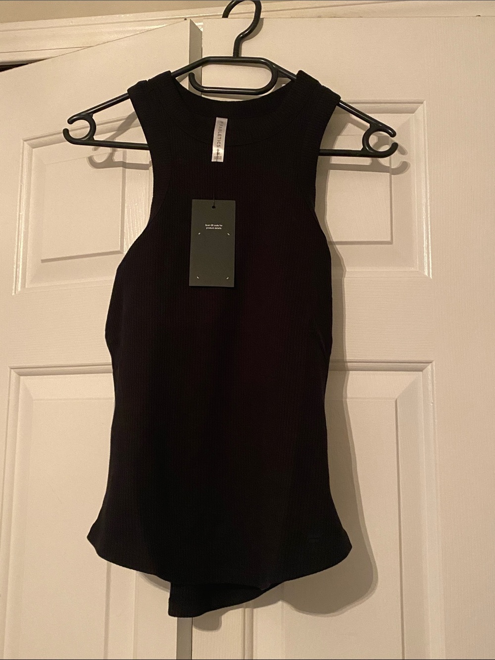 Fabletics Black Ribbed High-Neck Tank